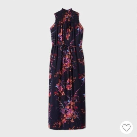 NEW A New Day Smocked Trapeze Floral Dress - Picture 1 of 6